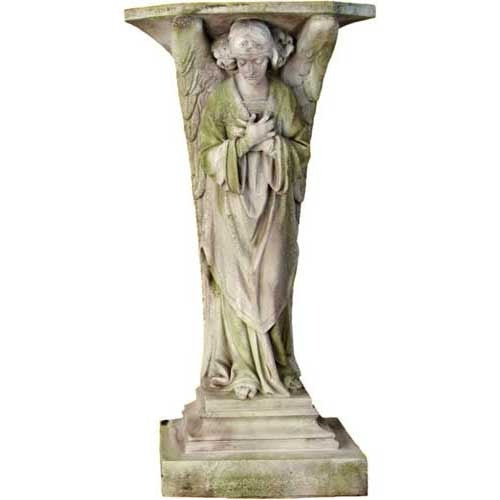 Devotion Angel Cross Ped. 38 Garden Angel Statue - XoticBrands Home Decor
