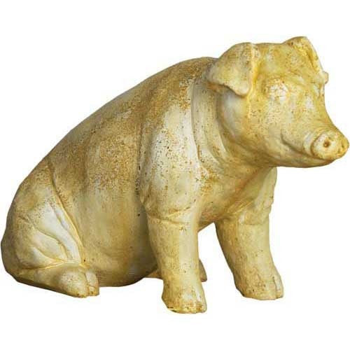 Arnold The Pig Sitting 15 H Garden Animal Statue - XoticBrands Home Decor