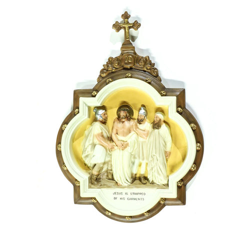  Chapel Wall Plaque Station #10 Color Animal Religious  Sculpture, Religious Decor, XoticBrands, XoticBrands Home Decor