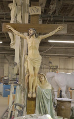  Calvary Jesus on Cross with Mary by side Animal Religious  Sculpture, Religious Decor, XoticBrands, XoticBrands Home Decor