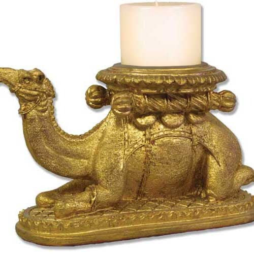 Camel Candleholder - Gold Garden Animal Statue - XoticBrands Home Decor