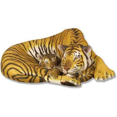 Tiger & Cub-Full Color Garden Animal Statue - XoticBrands Home Decor