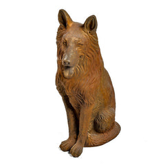 German Shepherd Sitting 30 H Garden Animal Statue - XoticBrands Home Decor