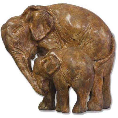 Elephant & Calf 12 Garden Animal Statue - XoticBrands Home Decor