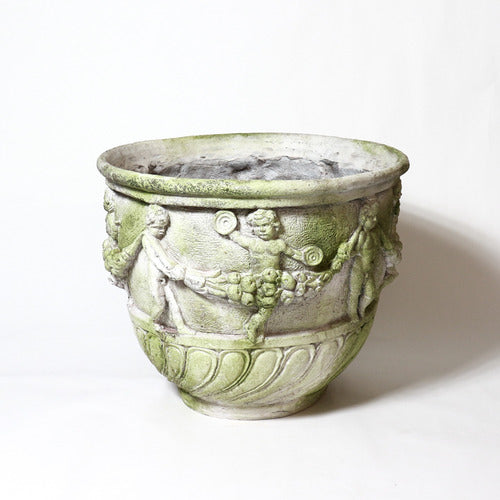  Cherub & Garland urn Animal Planters  Sculpture, Home Decor, XoticBrands, XoticBrands Home Decor