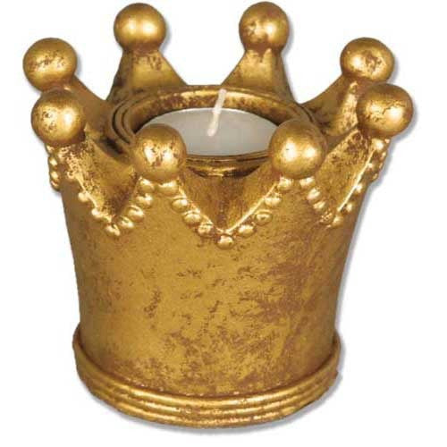 King Crown Candleholder 3.5H Religious Sculpture - XoticBrands Home Decor