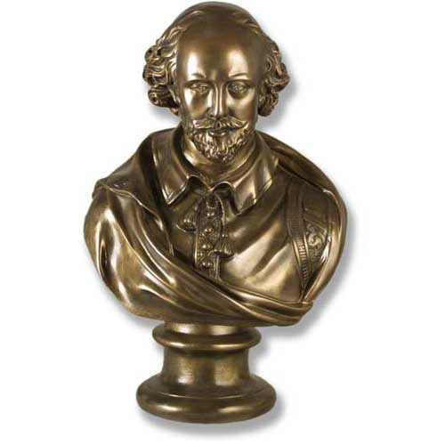 Shakespeare 18 Cold Cast Brz -  Writers & Poets Busts - XoticBrands Home Decor