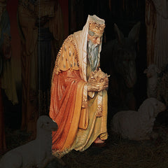  SAINT MELCHIOR WISEMAN FOR LIFESIZE SET Animal Religious  Sculpture, Religious Decor, XoticBrands, XoticBrands Home Decor
