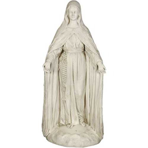 Mary Of The Rosary With Lace 49"H Large Religious Sculpture - XoticBrands Home Decor