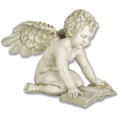 Angel Quinn Winged With Book Garden Angel Statue - XoticBrands Home Decor