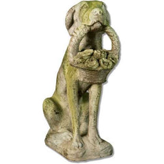 Dog With Flower Basket 24 Garden Animal Statue - XoticBrands Home Decor