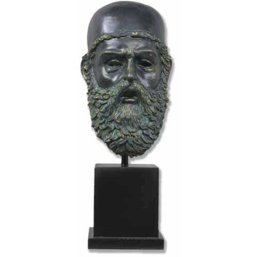 Warrior Mask On Pole -  Greek & Roman Busts - XoticBrands Home Decor