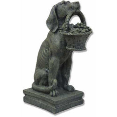  Puppy With Basket Sculpture - Animals, Animals, XoticBrands, XoticBrands Home Decor