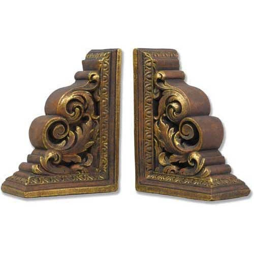 Carved Scroll Bookends -  Display Display - XoticBrands Home Decor