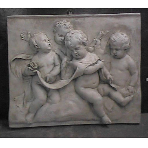Four Singing Cherubs Plaque -  Greek & Roman Classical  Sculpture - XoticBrands Home Decor