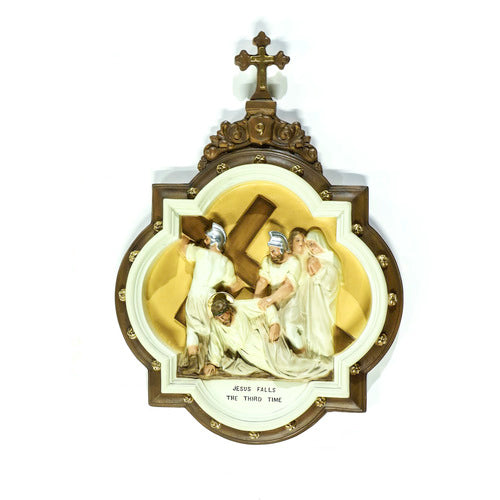  Chapel Wall Plaque Station #9 Full Color Animal Religious  Sculpture, Religious Decor, XoticBrands, XoticBrands Home Decor