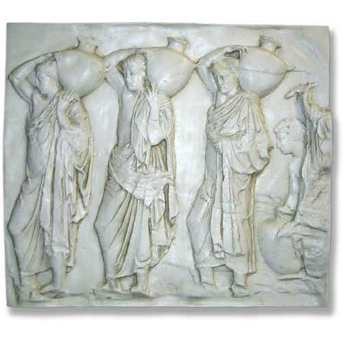  Urn Carrier Frieze Animal Wall  Sculpture, Home Decor, XoticBrands, XoticBrands Home Decor