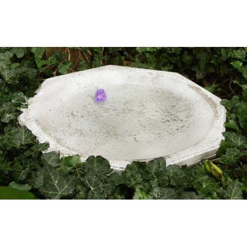 Octagonal Ground Birdbath 18 Garden Display - XoticBrands Home Decor