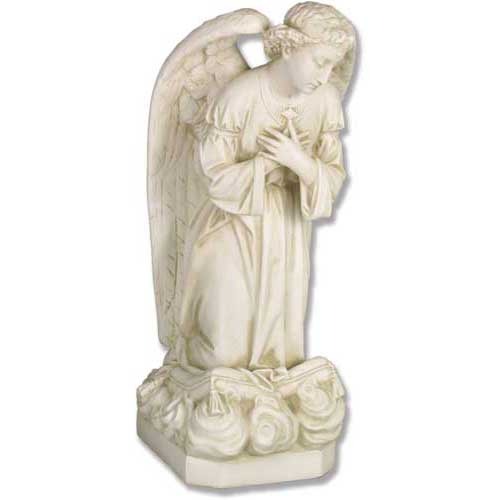 Angel Sorrow Kneeling Cross 27 Garden Angel Statue - XoticBrands Home Decor