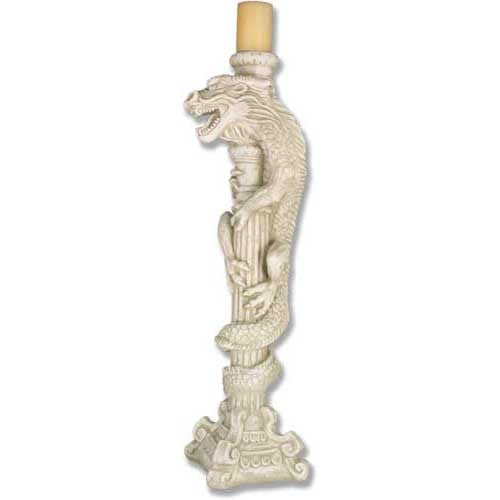 Dragon Climbing Candlestick Gargoyle Sculpture - XoticBrands Home Decor