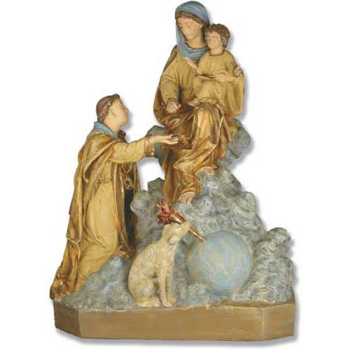 Saint Dominic, Mother, Child, Dog Religious Sculpture - XoticBrands Home Decor