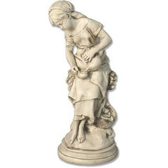 Girl Sitting With Water Can -  Children Classical  Sculpture - XoticBrands Home Decor