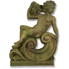 Summer Angel On Scroll 36 Garden Angel Statue - XoticBrands Home Decor