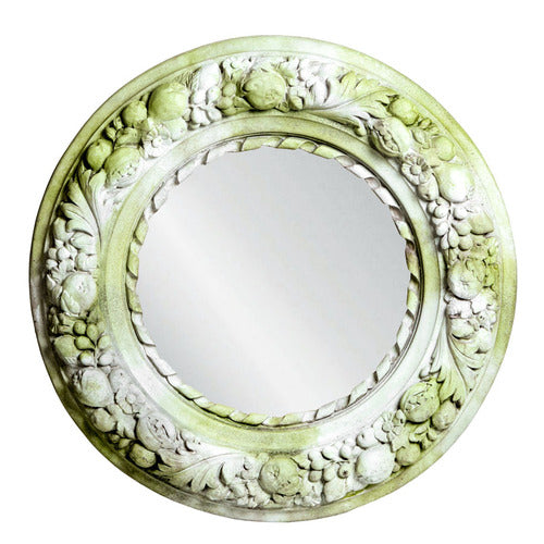  Pomegranate Wreath with Mirror Animal Garden  Sculpture, Home Decor, XoticBrands, XoticBrands Home Decor