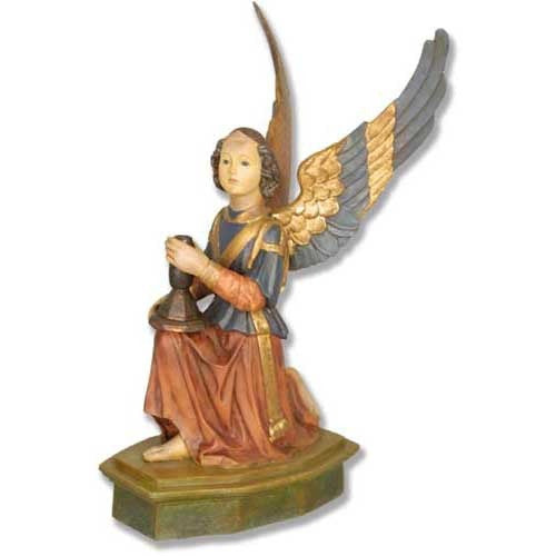 Umbrian Kneeling Angel Right Religious Sculpture - XoticBrands Home Decor