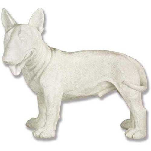 Bull Terrier 19 Flat White Garden Animal Statue - XoticBrands Home Decor