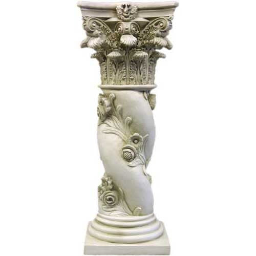 Twisted Rose Pedestal - Pedestal Sculpture - XoticBrands Home Decor