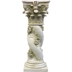 Twisted Rose Pedestal - Pedestal Sculpture - XoticBrands Home Decor