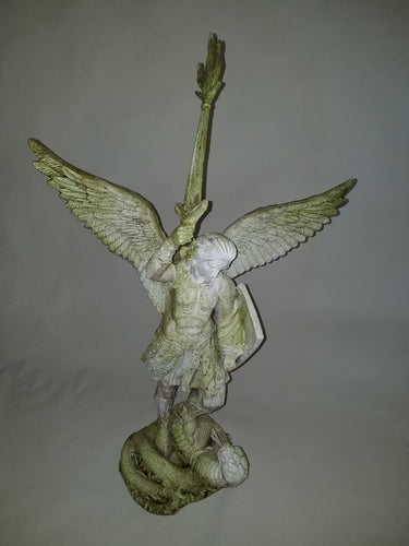  St. Michael W/Sword Fire 38 Animal Religious  Sculpture, Religious Decor, XoticBrands, XoticBrands Home Decor