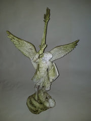  St. Michael W/Sword Fire 38 Animal Religious  Sculpture, Religious Decor, XoticBrands, XoticBrands Home Decor