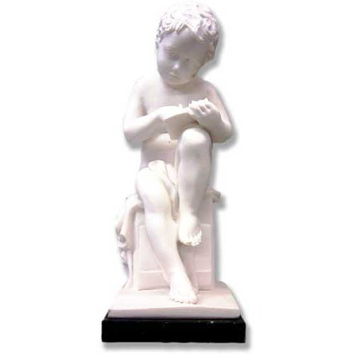 Writing Putto Sm. -  Children Classical  Sculpture - XoticBrands Home Decor