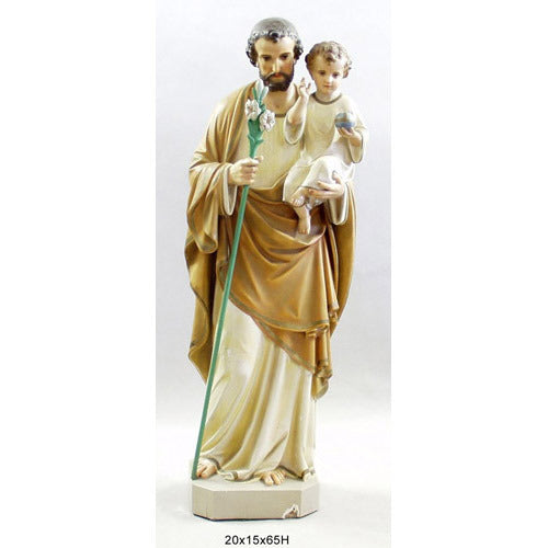  Saint Joseph with Child & Lily 65 Animal Religious  Sculpture, Religious Decor, XoticBrands, XoticBrands Home Decor