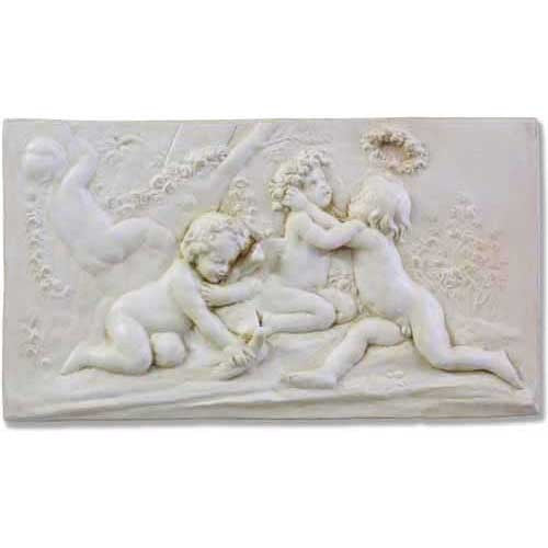 Cherubs Of Springtime Plaque Garden Angel Statue - XoticBrands Home Decor