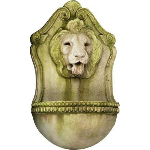 Aged Lion Wall Fountain 23 Garden Animal Statue - XoticBrands Home Decor