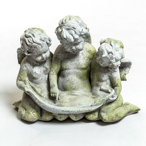  Three Cherub Birdfeeder Sculpture - Garden, Garden, XoticBrands, XoticBrands Home Decor