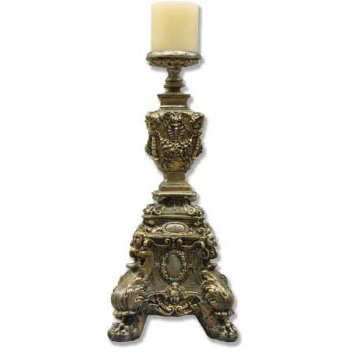 Ornate Candleholder Short 24 Religious Sculpture - XoticBrands Home Decor