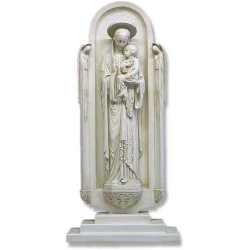  Blessed Virgin In Shrine Base Animal Religious  Sculpture, Religious Decor, XoticBrands, XoticBrands Home Decor