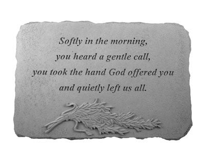 Softly In The Morning...W/Rosemary Memorial Garden Stone - XoticBrands Home Decor
