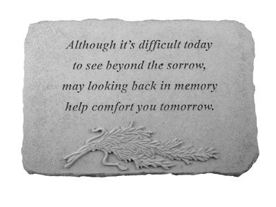 Although It'S Difficult...W/Rosemary Memorial Garden Stone - XoticBrands Home Decor