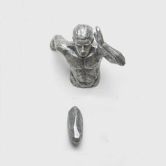 Creative Industrial Style Running Sculpture Resin Living Room Background Wall Decoration Hanging Run Figure Statue Sports Man - XoticBrands Home Decor