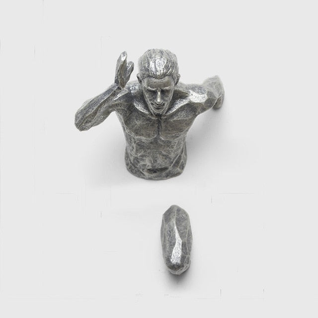 Creative Industrial Style Running Sculpture Resin Living Room Background Wall Decoration Hanging Run Figure Statue Sports Man - XoticBrands Home Decor