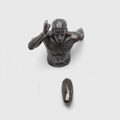 Creative Industrial Style Running Sculpture Resin Living Room Background Wall Decoration Hanging Run Figure Statue Sports Man - XoticBrands Home Decor